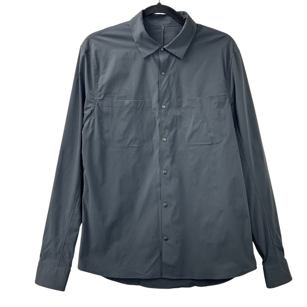 Lululemon Shirt Men Small Black Zenway Snap Button Up Vented Long Sleeve Casual - Picture 8 of 16